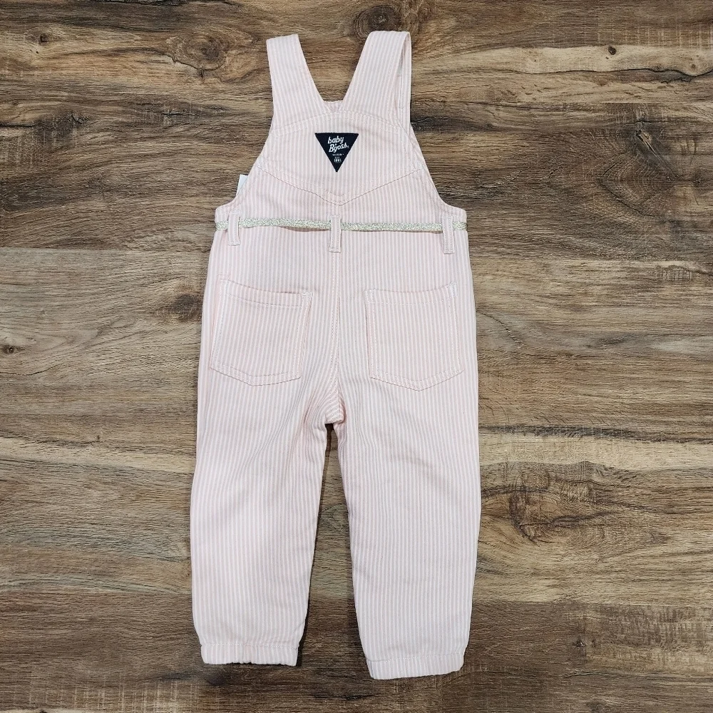 NWT OshKosh B'Gosh Ultra Soft Overalls, Pink Hickory C0079